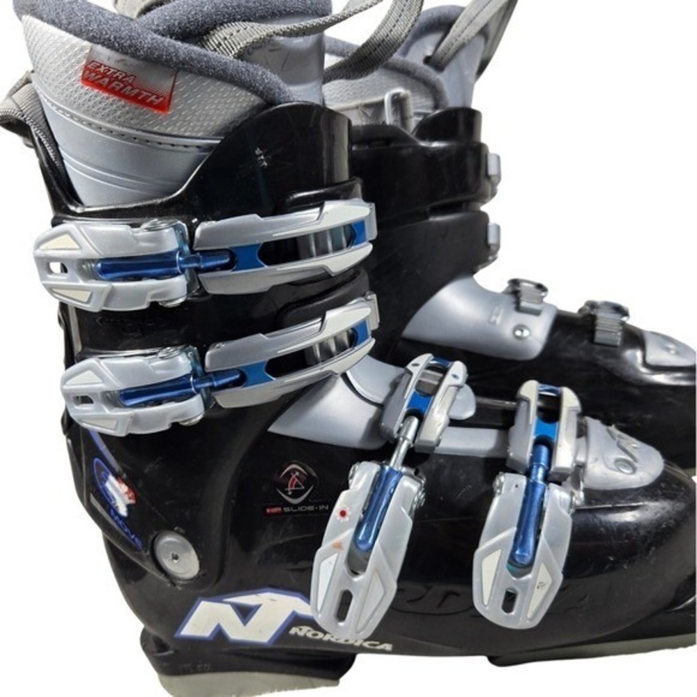 Nordica Next 67 Ski Boots Blk Silver Blue Flex 40 Size 22.5 23.5 275mm Mens Wmn